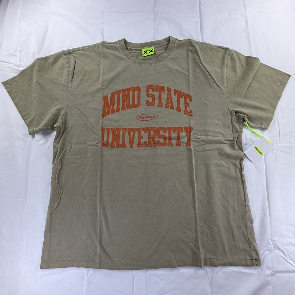Supervsn Mind State University Graphic T-Shirt Khaki Mens Size XXL New